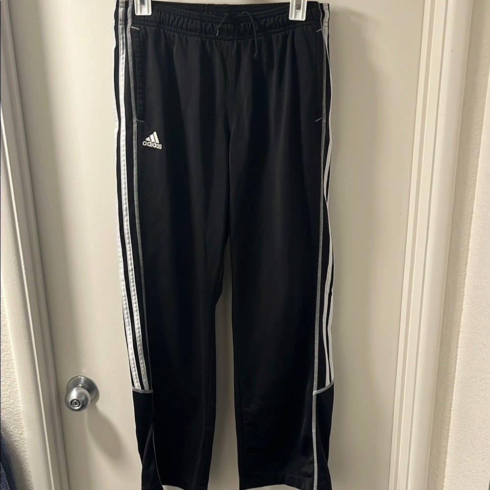 Adidas Black Sweatpants with Signature Stripes